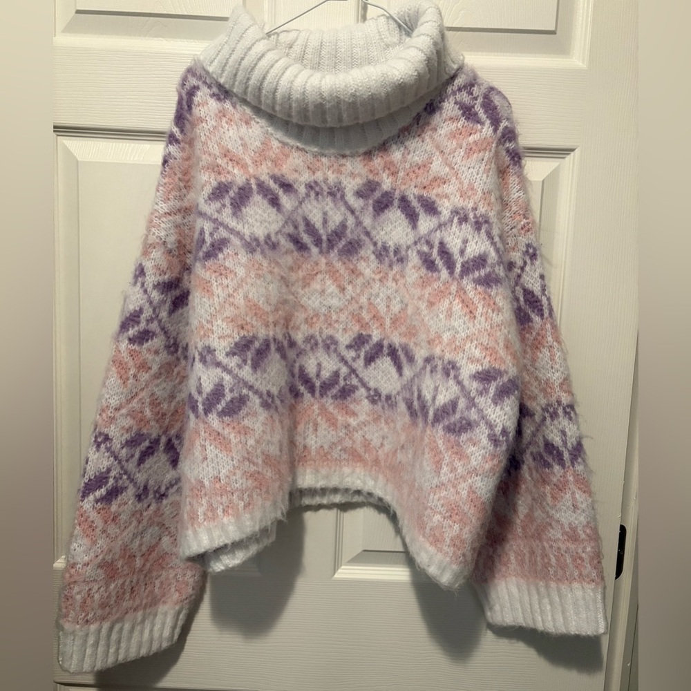 Wild Fable Women's Cowl Neck Sweater in Pink and Purple